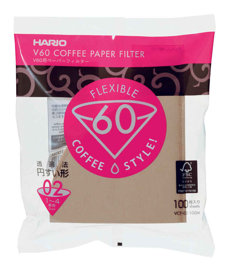 Kit Filtro Natural para Hario - V60 02 - 100 un (3 pacotes)
