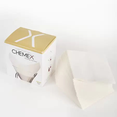Kit Chemex (6 xícaras, com alça de madeira) + Filtro Quadrado