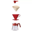 Kit HARIO V60 Coffee Server 02 Set - Vermelho