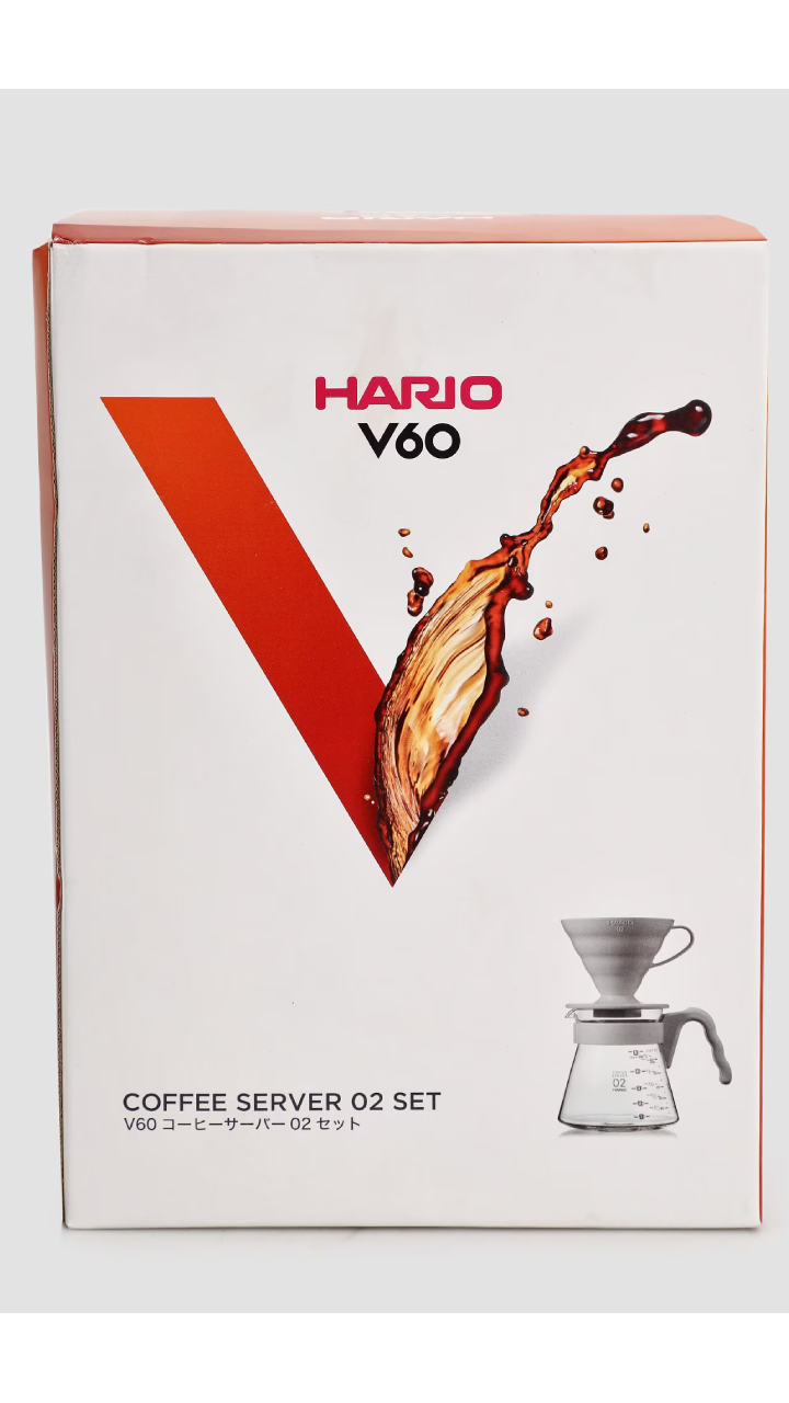 Kit HARIO V60 Coffee Server 02 Set - Cinza Claro