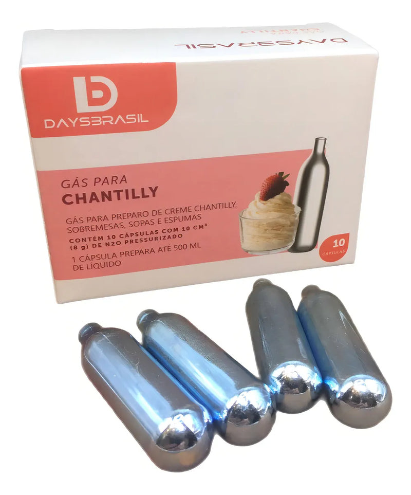 Cápsulas De Gás Sifão Chantilly Drinks N20 Com 10 Un - Daysbrasil